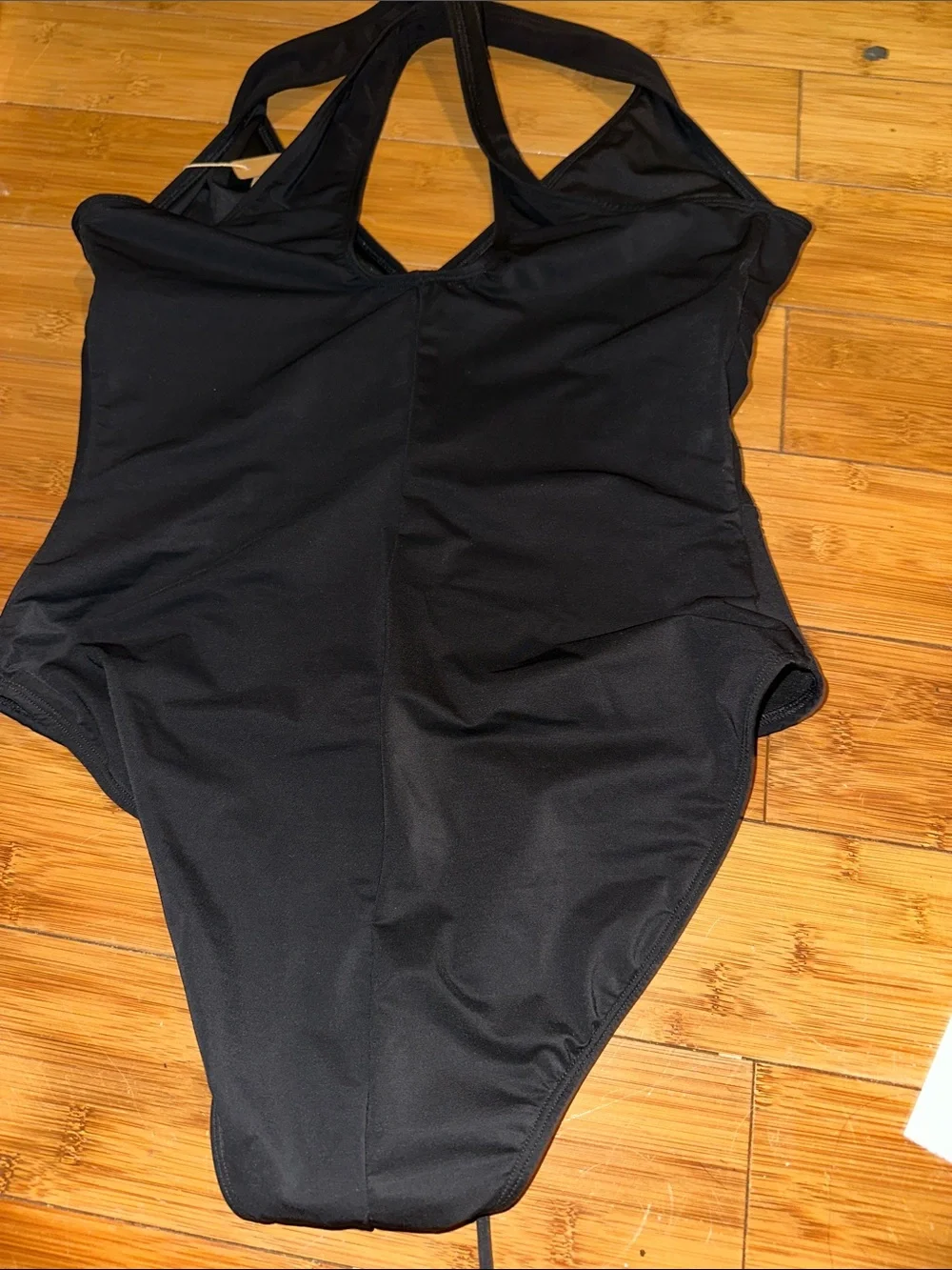 Shapellx  size L Black Lace-Up One-Piece Swimsuit